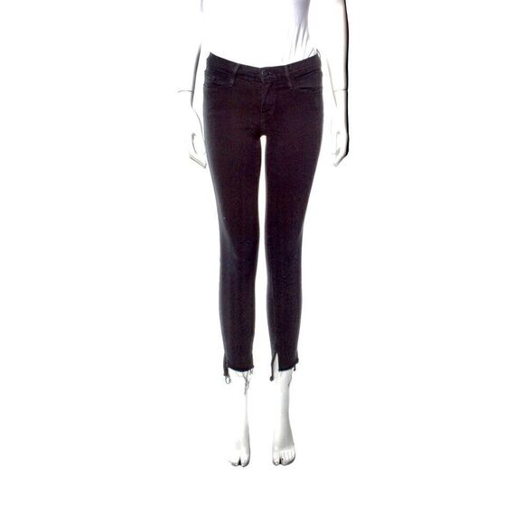 Frame Skinny Jeans Ankle in black with Raw edged hem.Perfect comfy jeans!Size 24 - Picture 1 of 3
